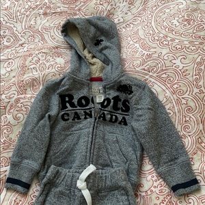 Roots Canada 6-12m sweatshirt and pants.